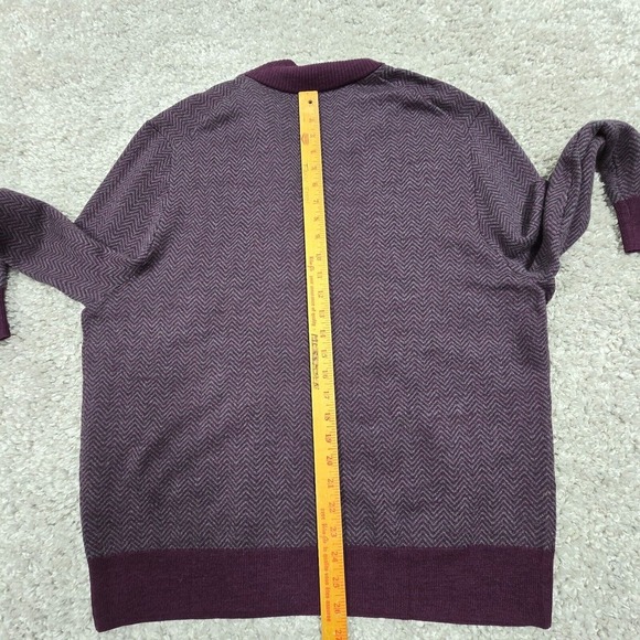 Bonobos Sweater Mens XL Purple Chevron Merino Wool 1/4 Zip Long Sleeve - Picture 11 of 13